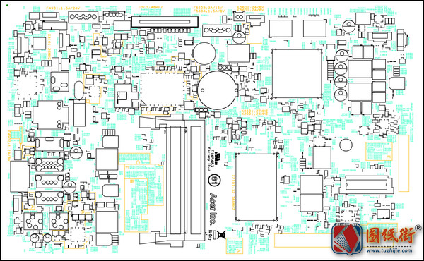 Acer AZC-610 13038 Rev 1主板元件位号图